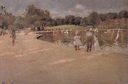 William Merritt Chase The boat in the park oil painting artist